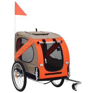 VidaXL Hondenfietstrailer oranje en grijs