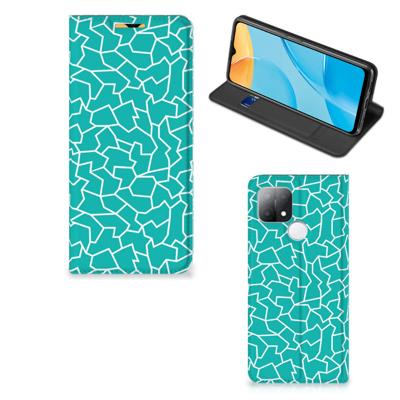 OPPO A15 | Bookcase | Cracks Blue