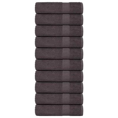 VidaXL Douchehanddoeken 10 st 70x140 cm 360 g/m² 100% katoen antraciet