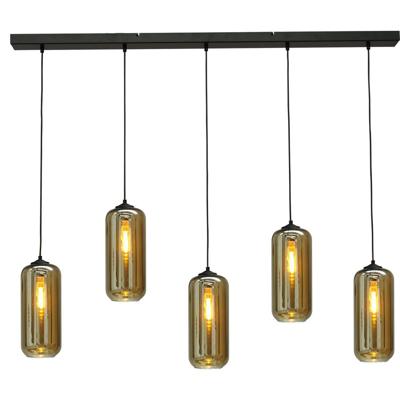 Masterlight Kantoor hanglampQuinto 5 met glazen kappen - 2261-05-130-5-05-5