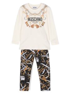 Moschino Kids survêtement à logo imprimé - Tons neutres