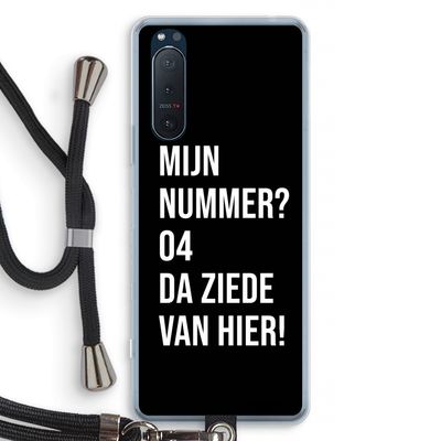 Da ziede van hier - Zwart: Sony Xperia 5 II Transparant Hoesje met koord
