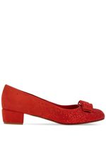 Ferragamo escarpins Vara Bow sertis de cristal - Rouge - thumbnail