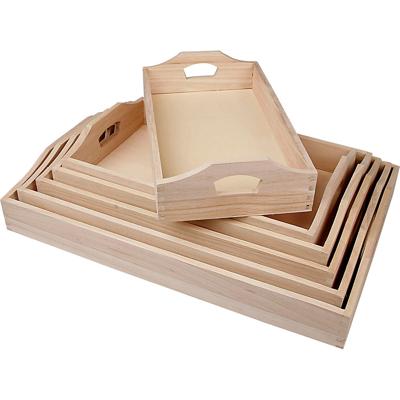 Creativ Company Dienbladen, h: 5 cm, l: 29+32+35+38+41+44 cm, b: 16,5+19+22+25+27+30 cm, 6 stuk/ 1 set