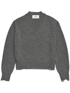 AMI Paris pull à col v - Gris