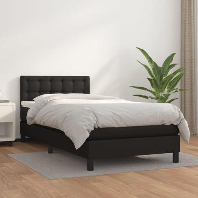 Boxspring met matras kunstleer zwart 100x200 cm