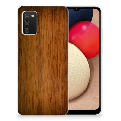 Samsung Galaxy A02s | Bumper Hoesje | Donker Hout