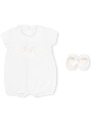 La Perla Kids grenouillère à finitions en dentelle - Blanc