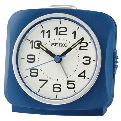 Seiko QHE194L Wekker Kunststof blauw-wit 9,5 x 9,5 x 6,6 cm