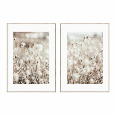 Schilderij DKD Home Decor Blommor Scandinavisch 75 x 4 x 100 cm (2 Stuks)