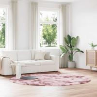 VidaXL Hoogpolig vloerkleed navarra 240x240 cm polyester stoffig roze