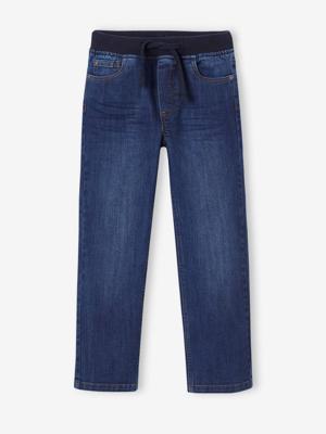 Onverwoestbare rechte relaxjeans jongens, eenvoudig aan te trekken ongewassen denim