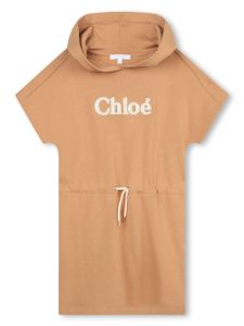 Chloé Kids robe à logo brodé - Marron