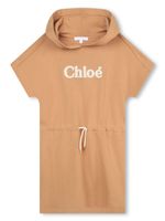 Chloé Kids robe à logo brodé - Marron - thumbnail