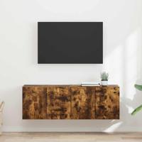TV-wandkast 2 pcs Gerookt eiken 59,5 x 31 x 40 cm Bewerkt hout