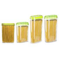 Voedselcontainers set - 4 stuks - groen - 2350ml en 1500ml - kunststof - voorraadpot/strooibus