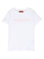 Missoni Kids t-shirt à logo onré de sequins - Blanc