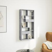 Wandkast 50x15x100 cm bewerkt hout betongrijs - thumbnail