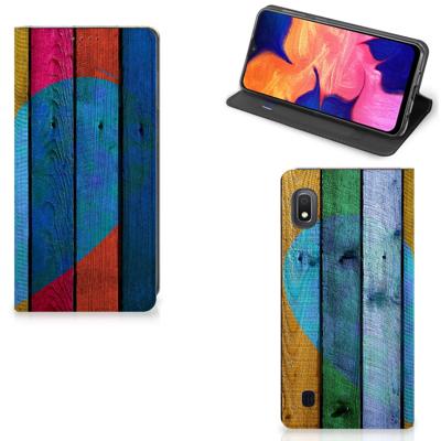 Samsung Galaxy A10 Book | Wallet Case | Wood Heart - Cadeau voor je Vriend