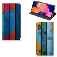 Samsung Galaxy A10 Book | Wallet Case | Wood Heart - Cadeau voor je Vriend