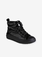 Sportschoenen met vetersluiting en ritssluiting voor meisjes zwart