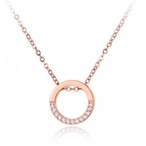 Cilla Jewels ketting Crystal Circle rosegoud Verguld