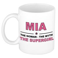 Mia cadeau mok - Woman Myth Supergirl - naam koffiemok - 300 ml - collega - moederdag