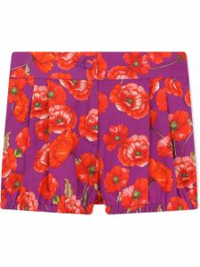 Dolce & Gabbana Kids short plissé à fleurs - Violet