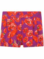 Dolce & Gabbana Kids short plissé à fleurs - Violet