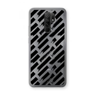 Zwarte vegen: Xiaomi Redmi 9 Transparant Hoesje