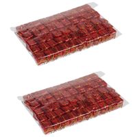 120x stuks decoratie prikkers mini cadeautjes rood 2,5 cm