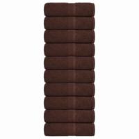 VidaXL Washandjes frogn 10 st 30x30 cm 360 g/m² bruin
