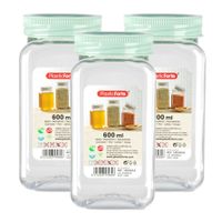 Voorraadpot/bewaarpot - 6x - 600 ml - kunststof - mint groen - B7 x H15 cm