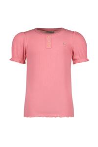 Like Flo Meisjes top rib met knoopjes - Roze