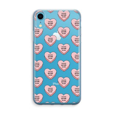Chicks before dicks: iPhone XR Transparant Hoesje