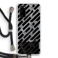 Zwarte vegen: Samsung Galaxy S20 Transparant Hoesje met koord