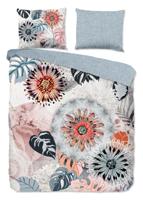 HIP Dekbedovertrek "mandala's en bladeren" - Grijs - (240x200/220 cm) - Katoen Flanel