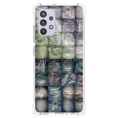 Anti Shock Bumper Case Samsung Galaxy A32 4G | A32 5G Enterprise Editie Spijkerbroeken Anti Shock Bumper Case Samsung Galaxy A32 4G | A32 5G Enterprise Editie Spijkerbroeken