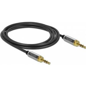 Delock 85786 Stereo Jack Kabel 3,5 mm 3-pins male naar male met schroefadapter 2 m