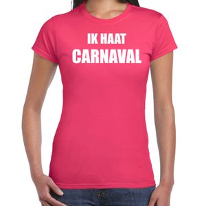 Ik haat carnaval verkleed t-shirt / outfit roze voor dames