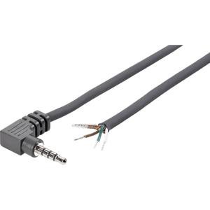 TRU COMPONENTS 1579003 Jackplug 3.5 mm Stekker, haaks Aantal polen: 4 Stereo Zwart 1 stuk(s)