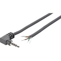 TRU COMPONENTS 1579003 Jackplug 3.5 mm Stekker, haaks Aantal polen: 4 Stereo Zwart 1 stuk(s) - thumbnail