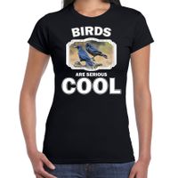 Dieren raaf t-shirt zwart dames - birds are cool shirt