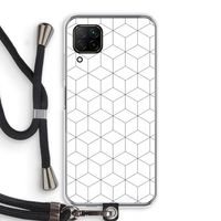 Zwart-witte kubussen: Huawei P40 Lite Transparant Hoesje met koord