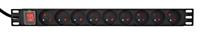 EnerGenie EG-PDU-9F2F Stroomverdeler (PDU), 10 stuks C13-aansluitingen, 1U, 16A, C20-stekker, 2 m kabel, zwart