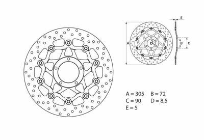 BREMBO Serie Oro remschijf, remschijven voor de moto, zwevend 78B40845