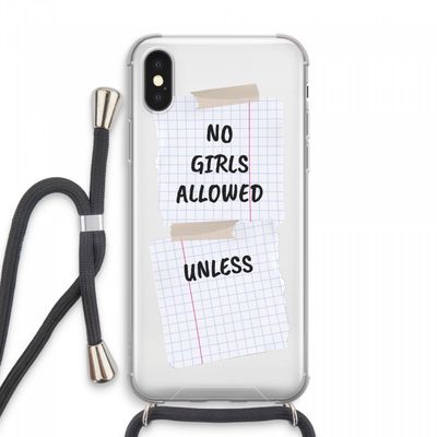 No Girls Allowed Unless: iPhone XS Max Transparant Hoesje met koord