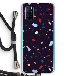 Dark Rounded Terrazzo: Oppo A52 Transparant Hoesje met koord