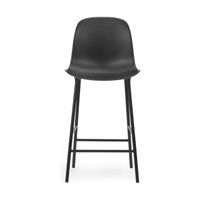 Normann Copenhagen Form barkruk H65 hoge rug staal Black - thumbnail