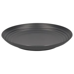 Plasticforte Rond bord/camping bord - D25 cm - zwart - kunststof - onbreekbaar - servies